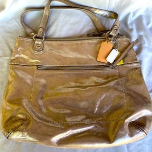 Silver/pewter metallic Coach purse